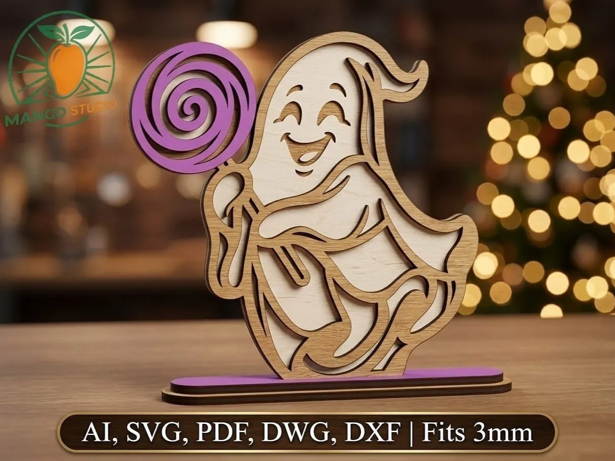 3D Halloween Ghost Laser Cut 3mm