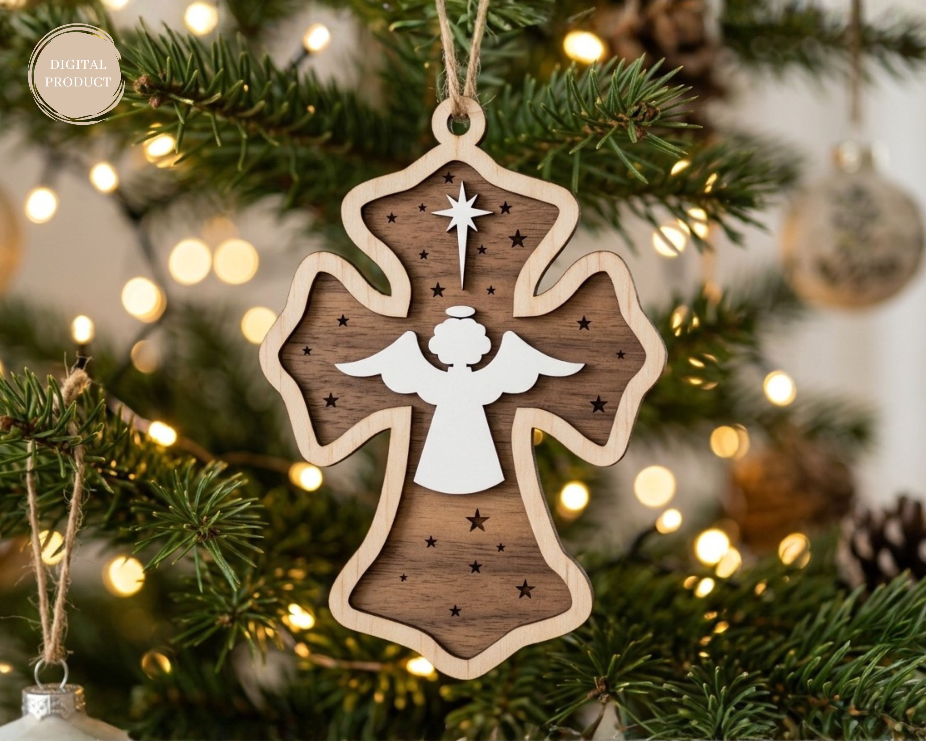 [Laser cut and engrave] Nativity Scene Ornaments SVG Bundle