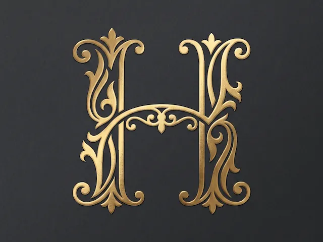 H Elegant Wedding Monogram – Sophisticated Bridal Initial for Laser Cut Signs, Cake Toppers, Invitations, Engraving & Cricut