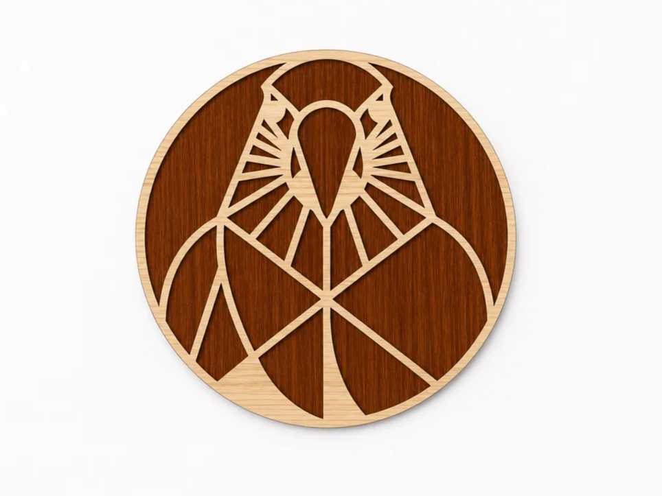 Geometric Eagle Head Circular Wall Art