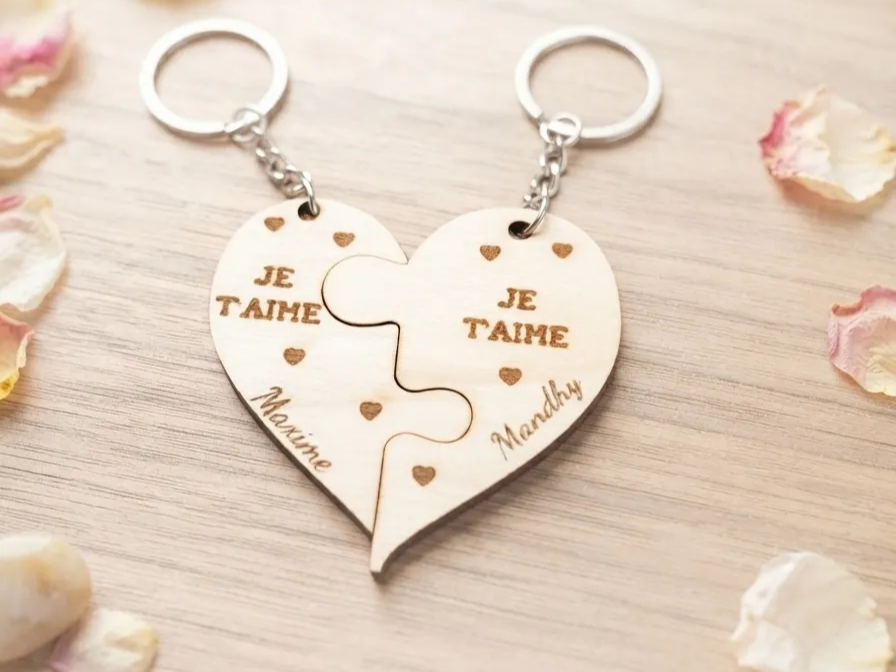 porte clé coeur puzzle