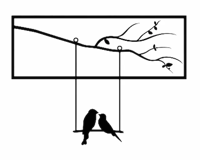 Love Birds Swing Wall Art.xs