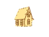 [Laser cut and engrave] Miniature Storybook House with Steep Roof