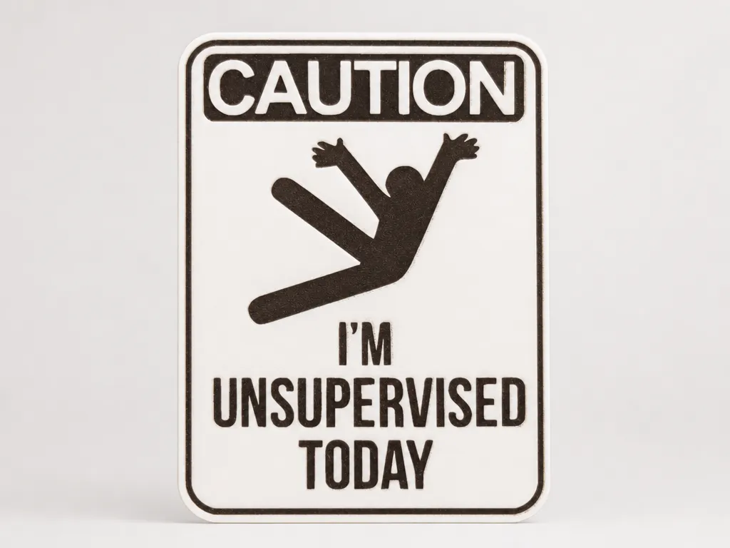 Caution I'm Unsupervised Today Funny Novelty Sign
