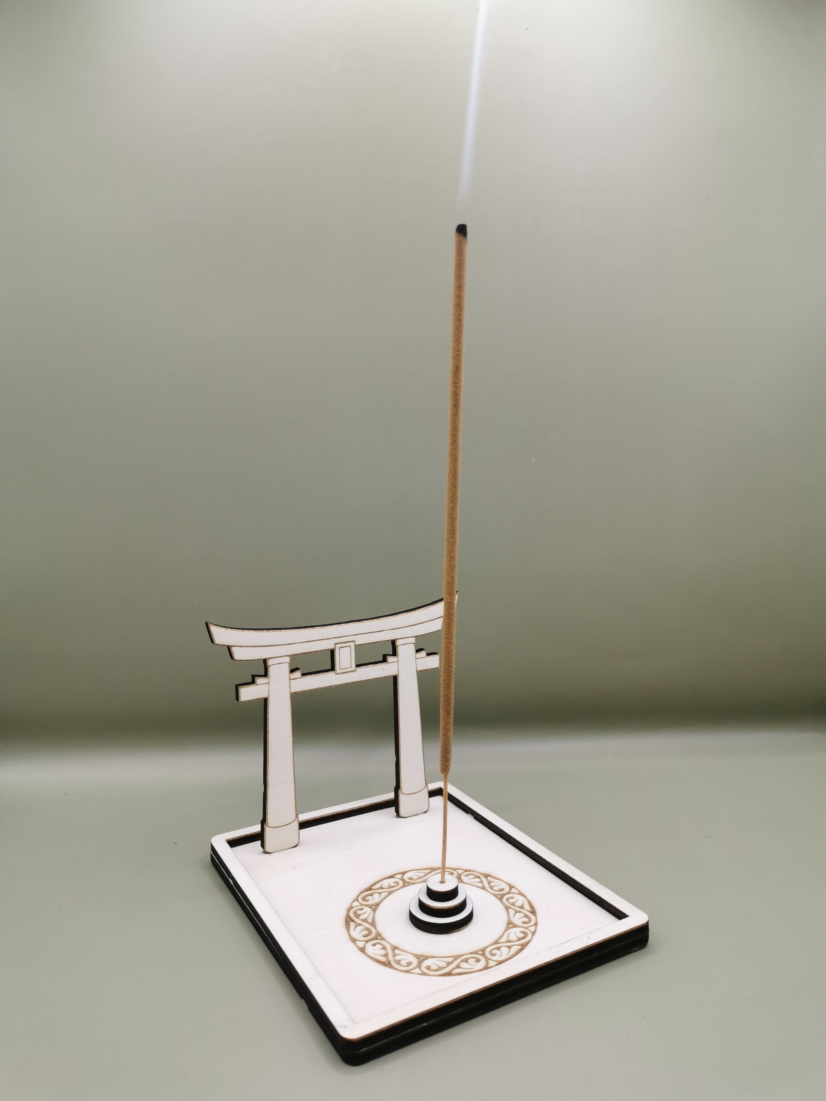 [Laser cut and engrave] Japanese Torii Incense Holder | Zen Wooden Incense Stick Stand | Laser Cut Temple Decor | Meditation & Relaxation Home Gift