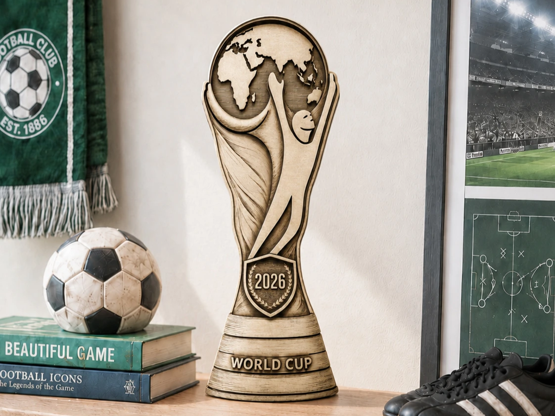 Trophée de la Coupe du Monde 2026 multicouche