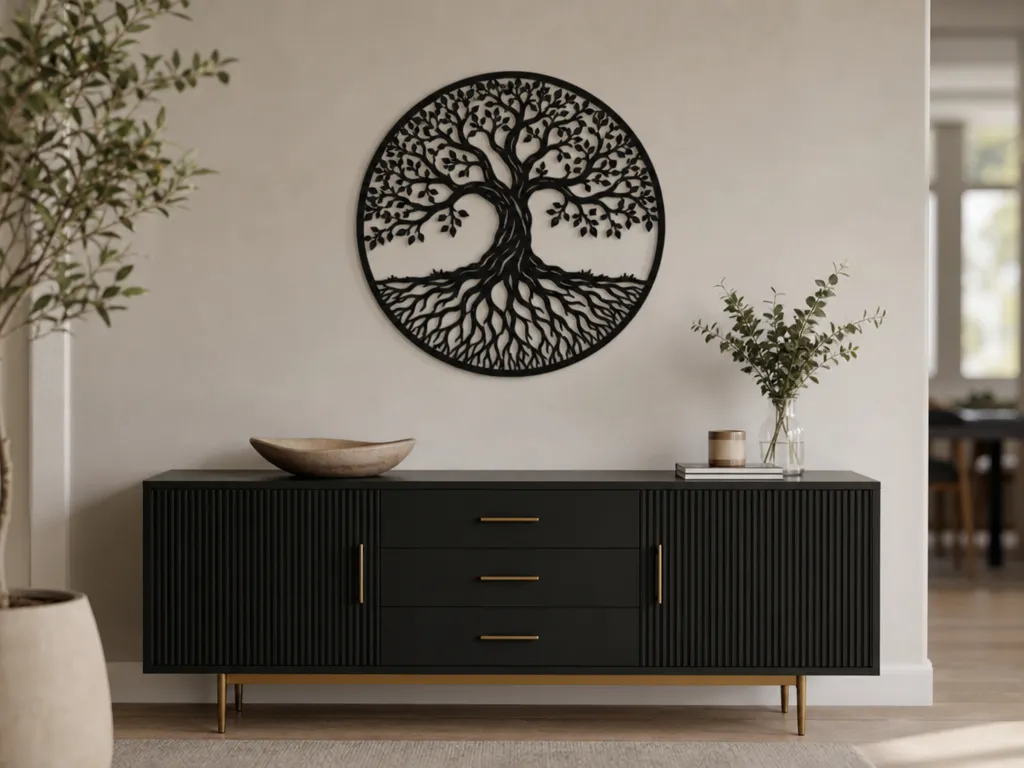 Tree of Life Wall Art SVG, Tree of Life Laser Cut File, Nature Wall Decor, Circular Tree SVG, Wooden Wall Art Design