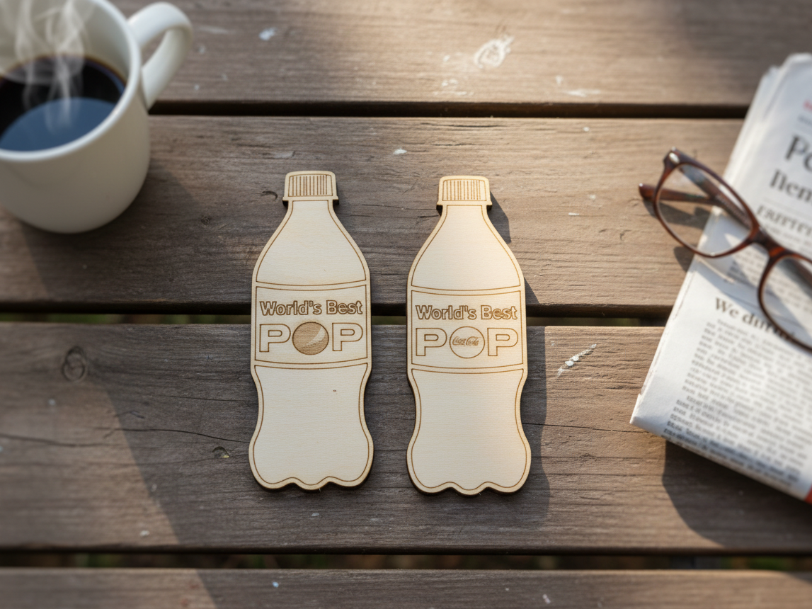 World's Best Pop Soda Bottle Shaped Father's Day Ornament Magnet