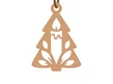 [Laser cut and engrave] Christmas tree ornament with candle and leaf cutout design