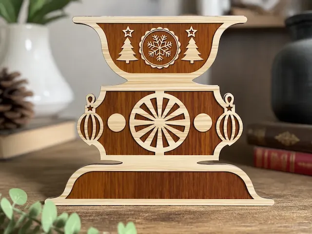 Christmas Candle Holder Decorative Laser Cut Design