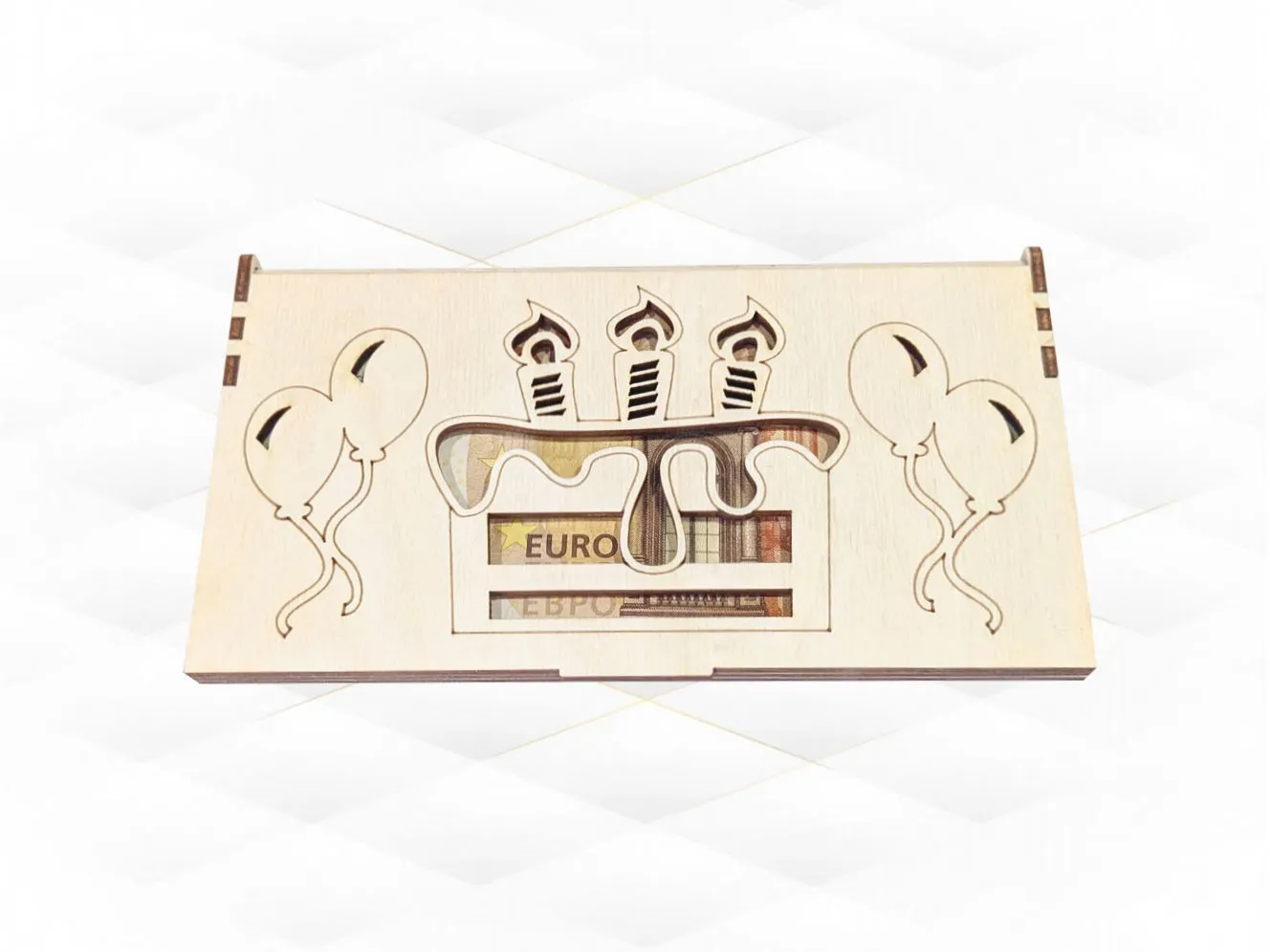 Gift Money Box Case Laser Cut Template, Cover Cash Laser Cutting Design