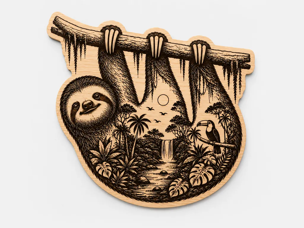 Sloth Scenic Cut and Engrave