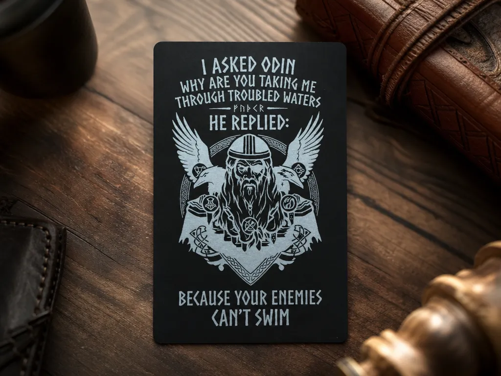 Odin Norse Mythology Quote Metal Wallet Card