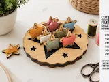 [Laser cut and engrave] Flower Shaped Embroidery Floss Organizer with Thread Bobbins Laser Cut Bundle. Crafting and Sewing