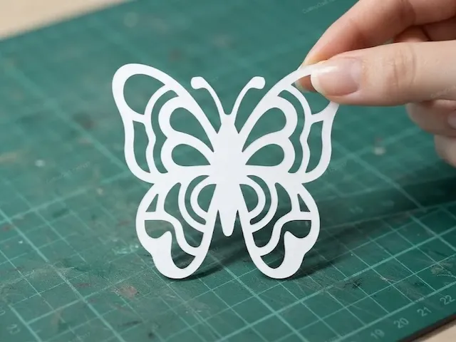 Intricate White Butterfly Paper Cutout
