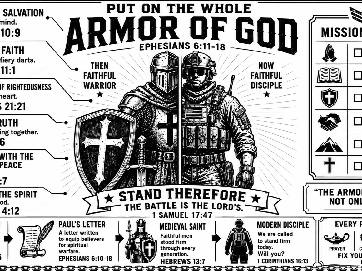 60-001 - Armor of God | Ephesians 6 Christian Tumbler Wrap | Two-Tone Laser Engraving Design