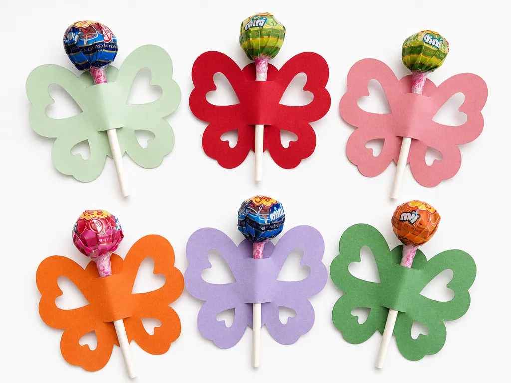 Schmetterling aus Fotokarton für Chupa Chups minis