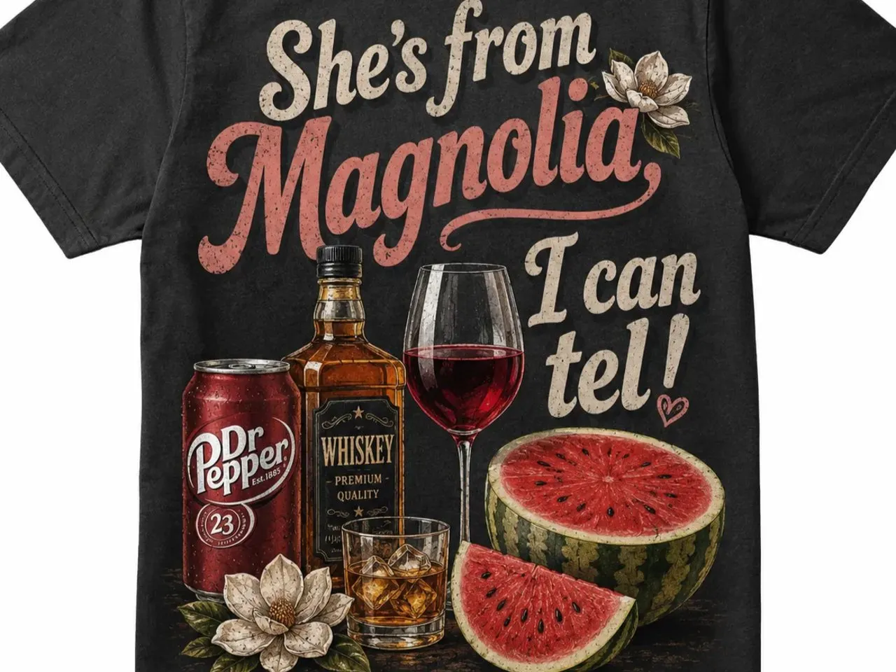 [DTF Printing] She's From Magnolia I Can Tell Graphic T-Shirt