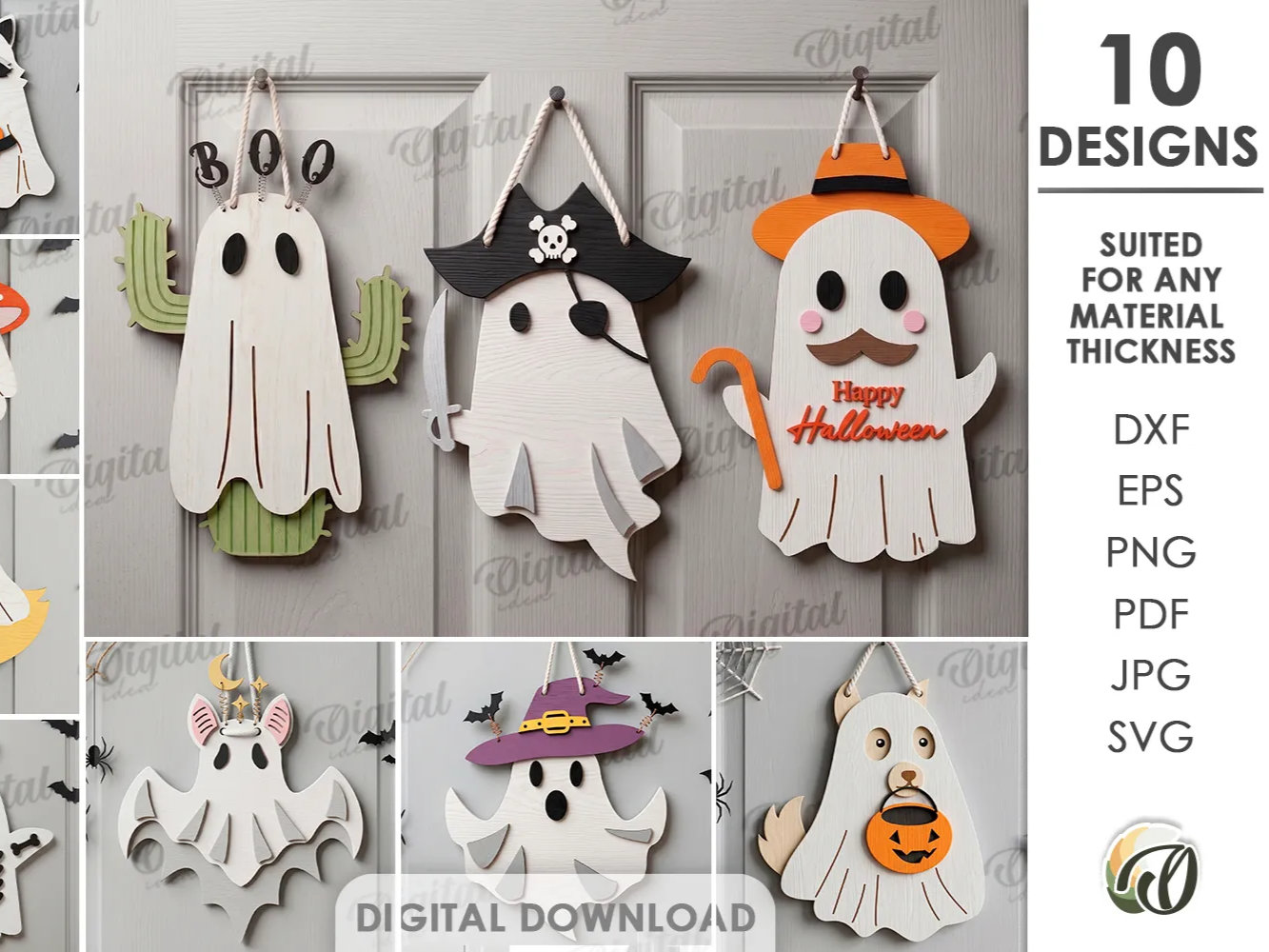 Halloween Ghost Wall Decors Bundle. Layered Ghost Wall Art Laser Cut Files. Wooden Spooky Decor. Funny Ghost SVG. Halloween Quotes. Kids