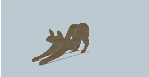 [Laser cut and engrave] Cat Sculpture SVG DXF File | Laser Cut Wood Cat Template (Digital Download)