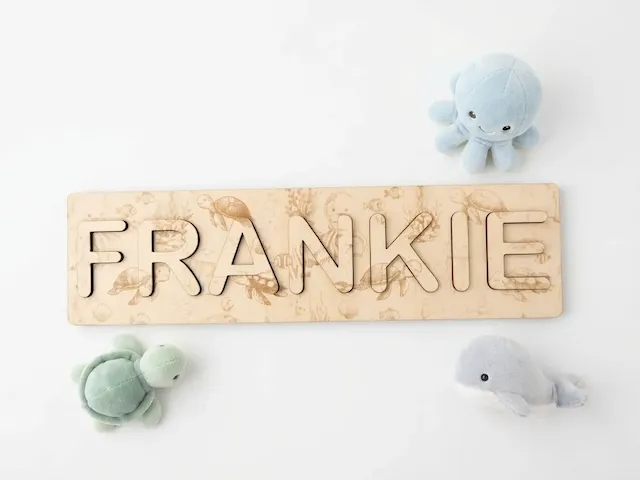 Sealife Ocean Themed Kid's Name Puzzle - Sea Creature Pattern
