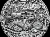[Laser cut and engrave] Smoke and Ember BBQ Co Round Metal Sign with Smoker and Brisket Illustration