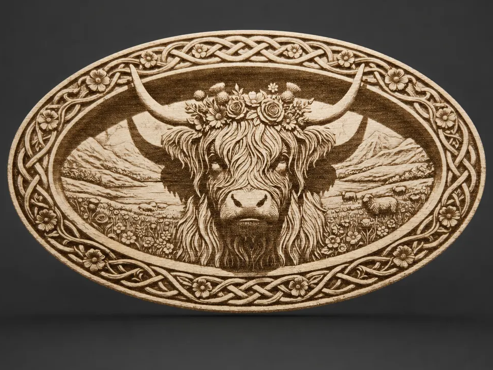 3D Illusion Highland Cow