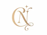 [Laser cut and engrave] Monogramme doré avec lettres CN sur fond bleu texturé