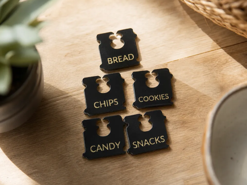 Labeled Square Bag Clip