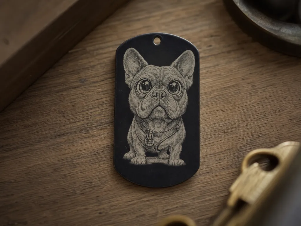French Bulldog Portrait Dog Tag Pendant