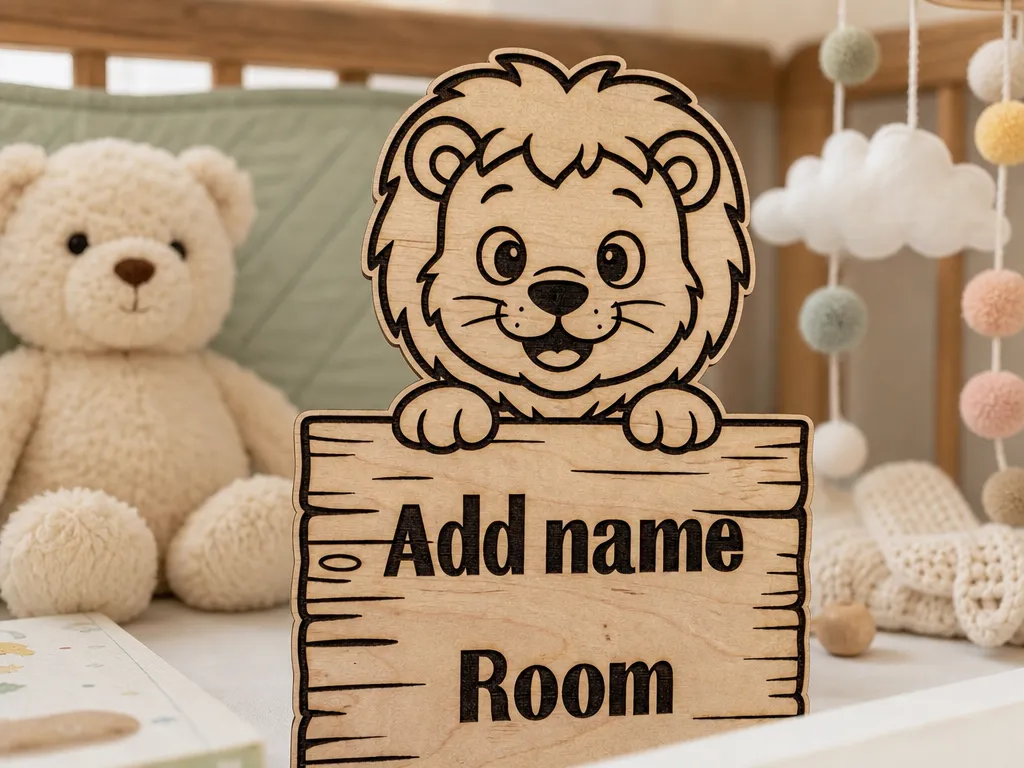 Cute Lion Nursery Wall Art Sign