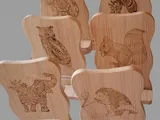 [Laser cut and engrave] Supports en bois avec motifs d'animaux style mandala