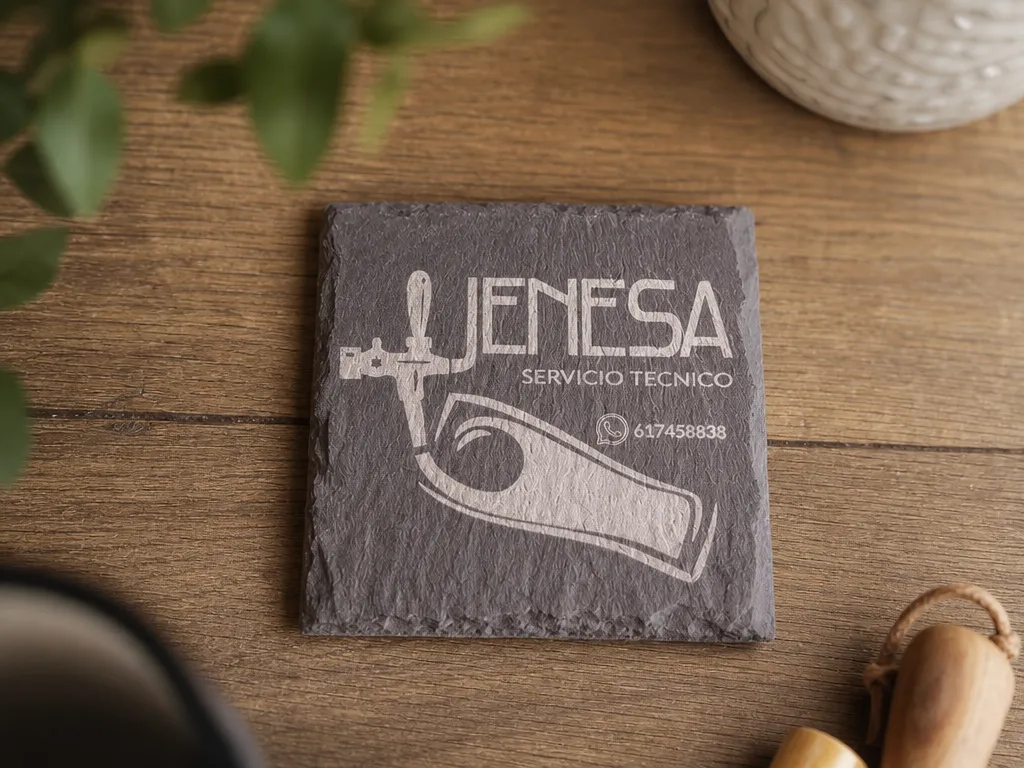 Posavasos de pizarra cuadrada con logotipo personalizado