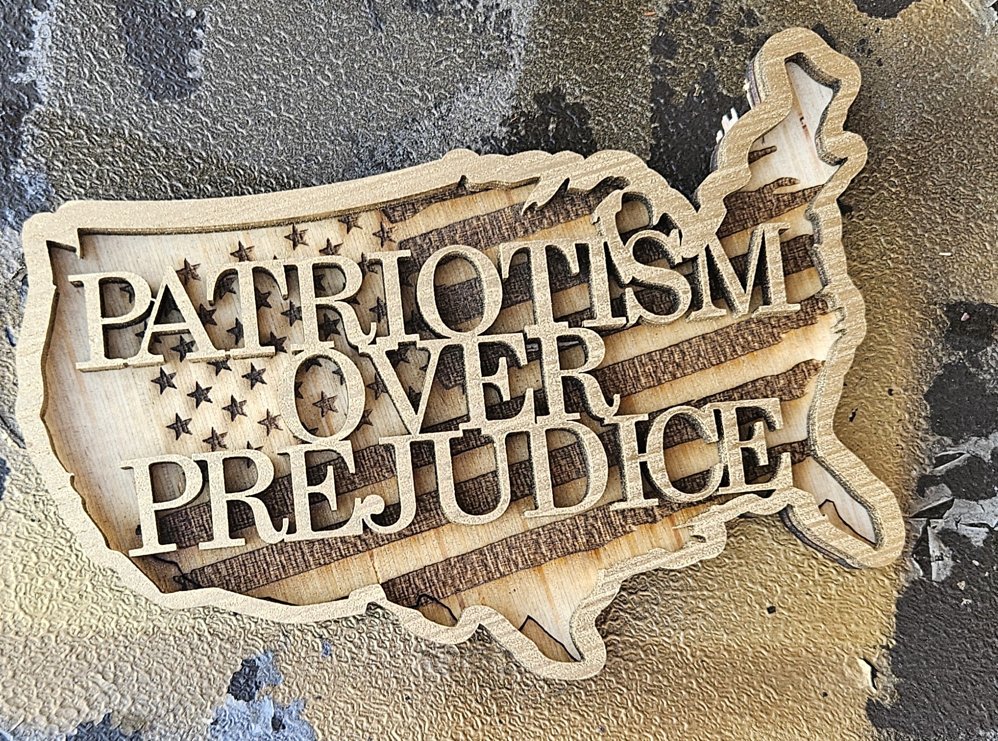 Patriotism Over Prejudice United States Map Wall Sign instruction: step 1 - 