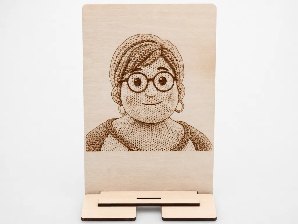 Portrait illustré d'une femme avec des lunettes et une coiffure tressée