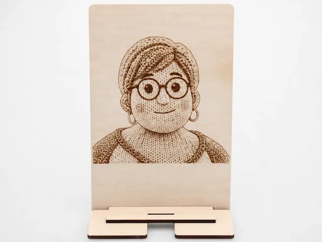 Portrait illustré d'une femme avec des lunettes et une coiffure tressée