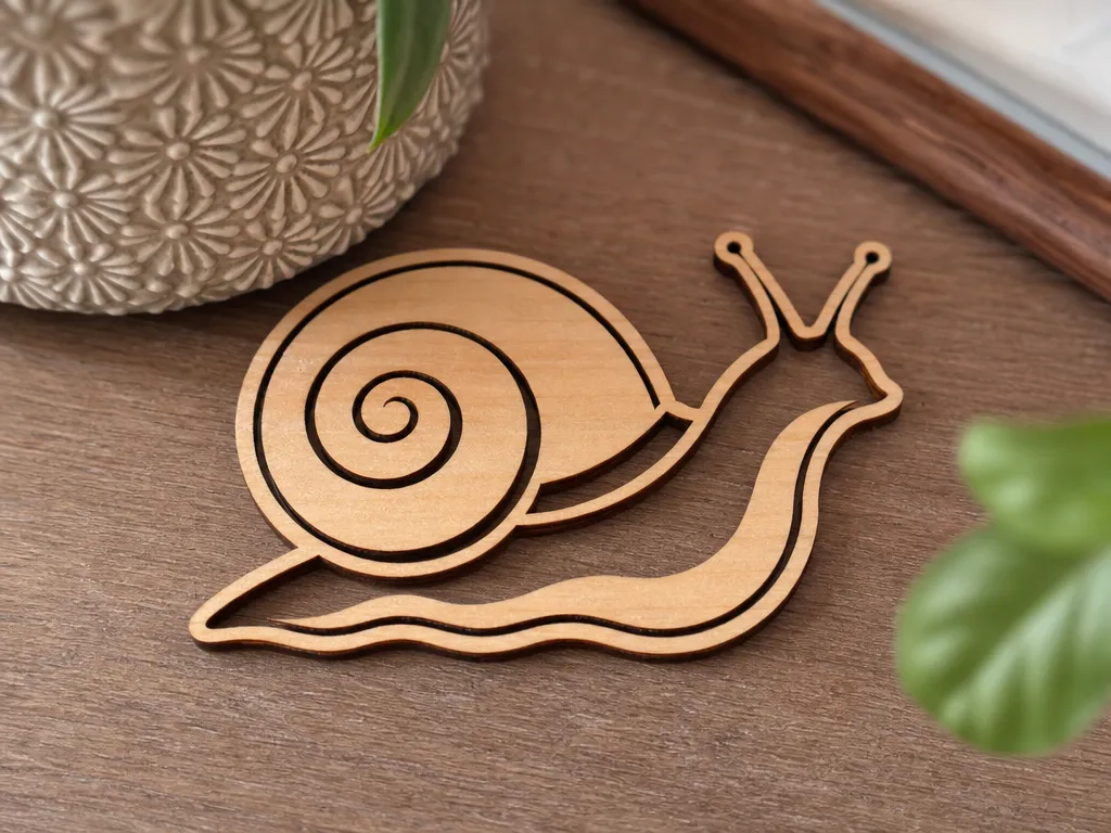 Wooden Snail Silhouette Wall Art