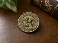 [Laser cut and engrave,Screen printing] Médaille commémorative en bronze avec citation sur la paternité