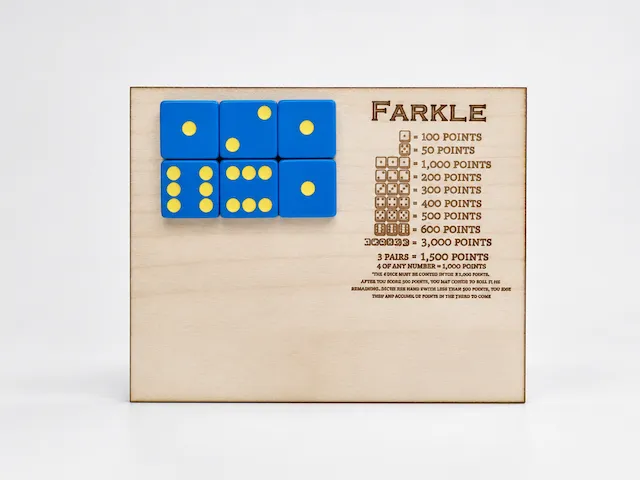 A pocket Farkle math game