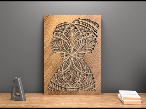 [Laser cut and engrave] 3D Husband & Wife Silhouette Mandala SVG | Romantic Layered Wall Art Laser Cut File | Soulbound
