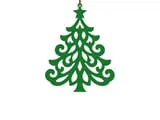 [Laser cut and engrave] Green Filigree Christmas Tree Ornament