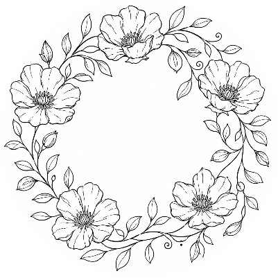 Flower Wreath Wood Tray.xs