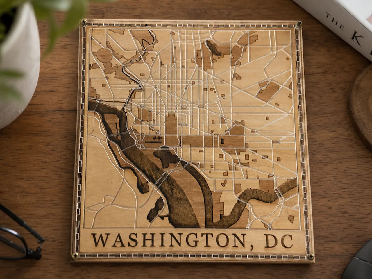 [Laser cut and engrave] Washington DC City Map Wall Art