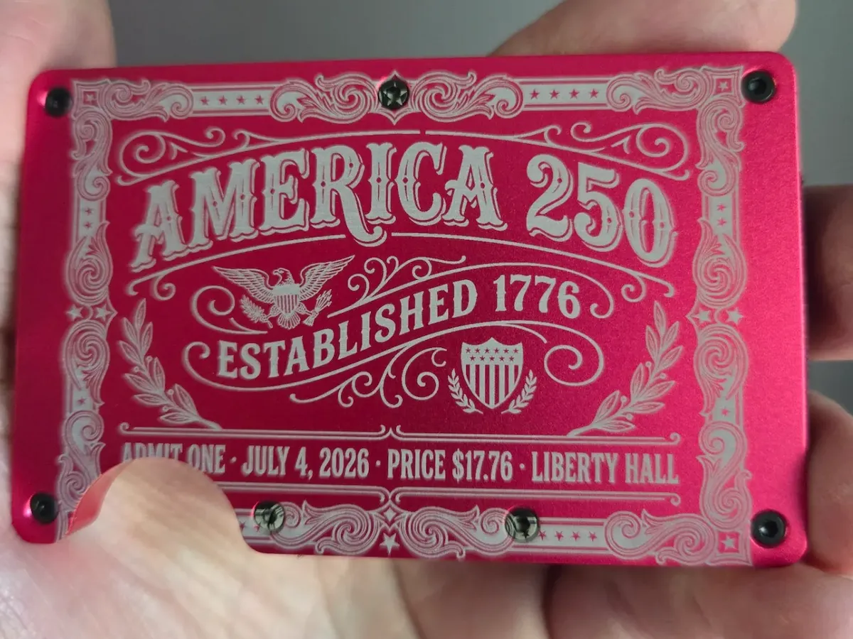[Laser cut and engrave] America 250 Commemorative Metal Wallet Card