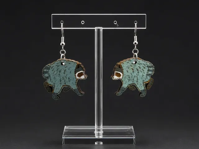 Jimothy Raccoon Animal Dangle Earrings