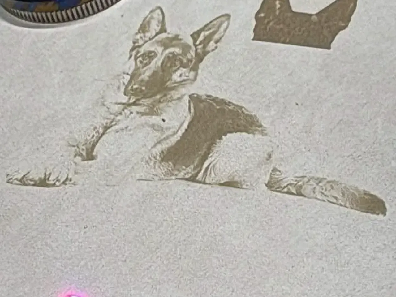 [Laser cut and engrave] German Shepherd dog portrait illustration