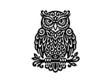 [Laser cut and engrave] Chouette ornementale avec motifs floraux détaillés