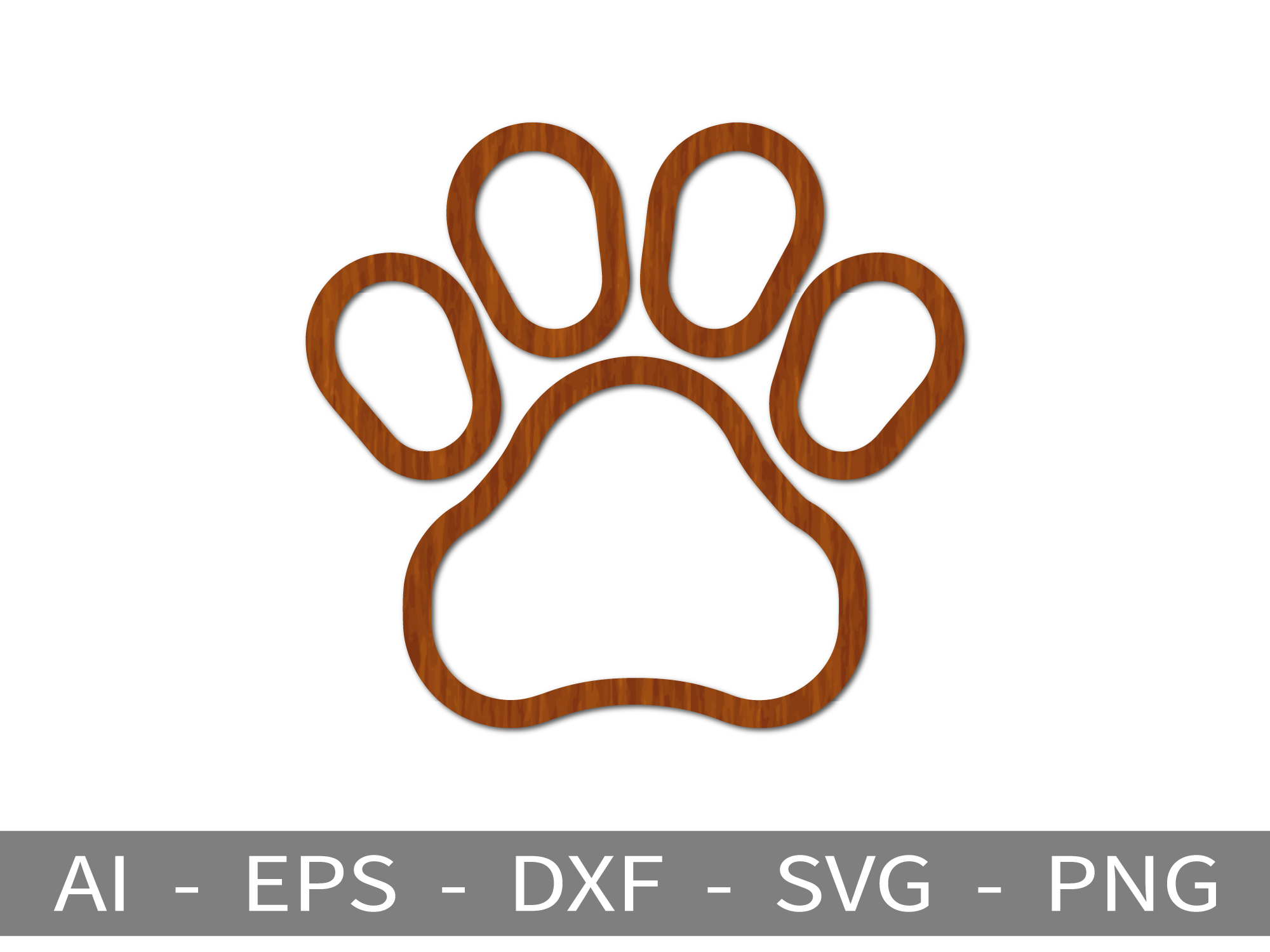 [Laser cut and engrave] Paw Print - Laser Cutting Design