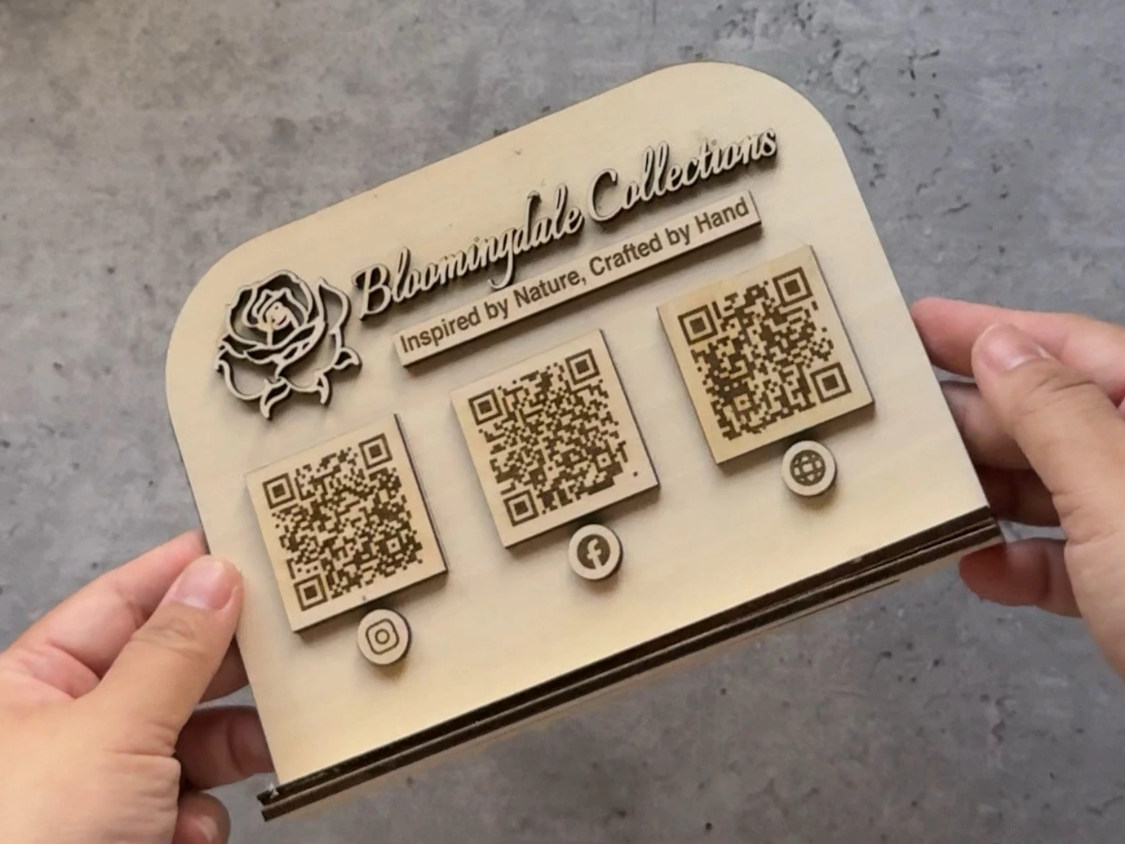 Branding Social Media QR Code Display Stand (customizable)