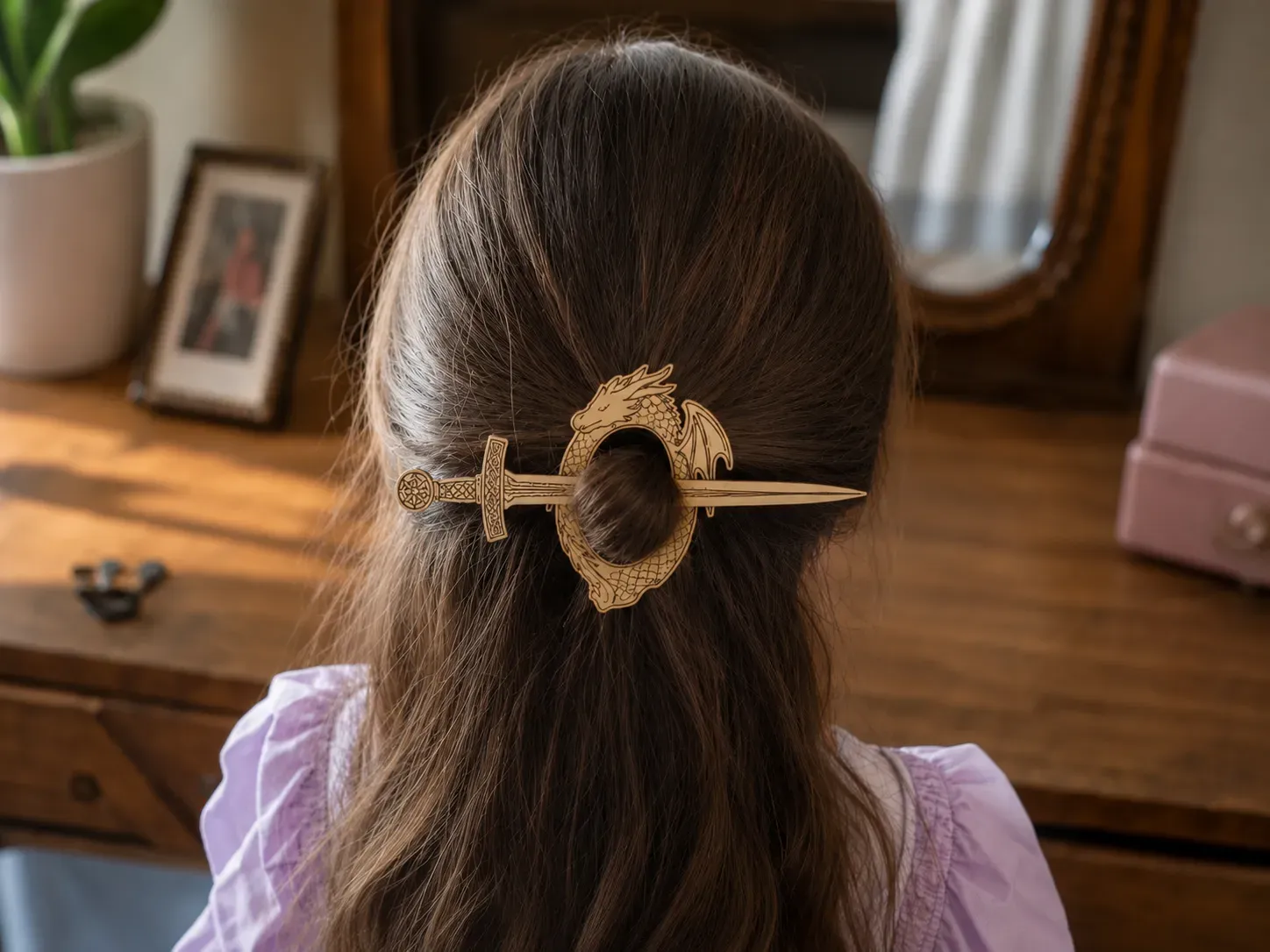 Dragon Hair accessory Wooden | Sword Stick | Laser Cut File  (non commercial version)